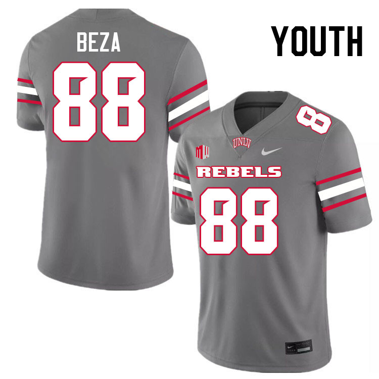 Youth #88 Jacob Beza UNLV Rebels College Football Jerseys Stitched-Grey